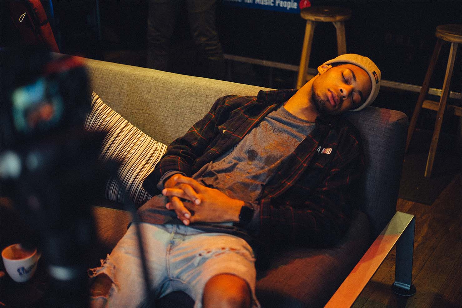 ひと眠りしているIdris Frederick