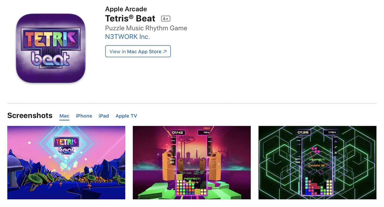 App StoreのTetris® Beatの画面