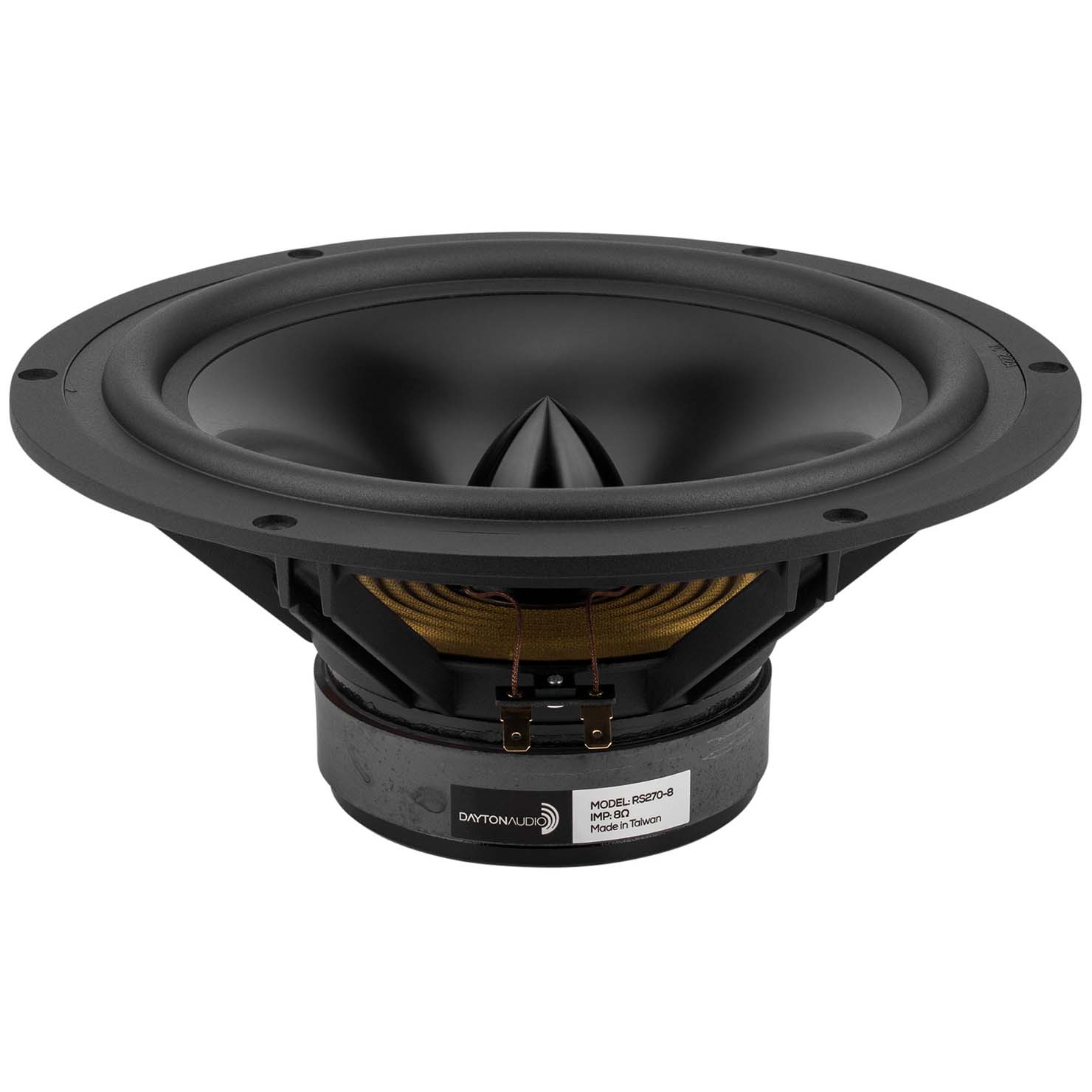 カーブドコーンの例。 同じくDayton AudioのウーファーRS270-8。 （横浜ベイサイドネット提供画像）