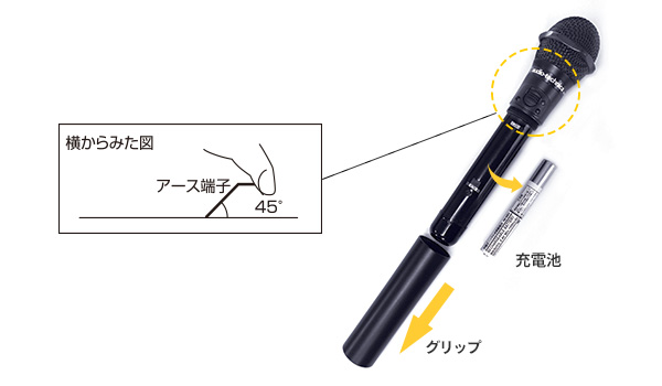 マイクの電源インジケーターが点灯しない場合