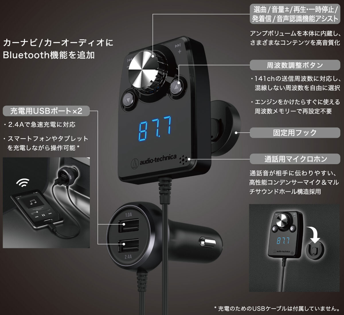 AT-FMR5BT MIC：各部の名称