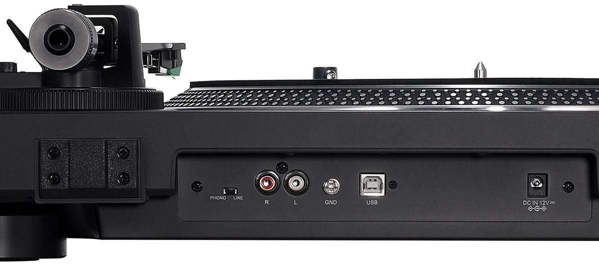 AT-LP120XBT-USB(レコードプレーヤー)：背面スイッチ部