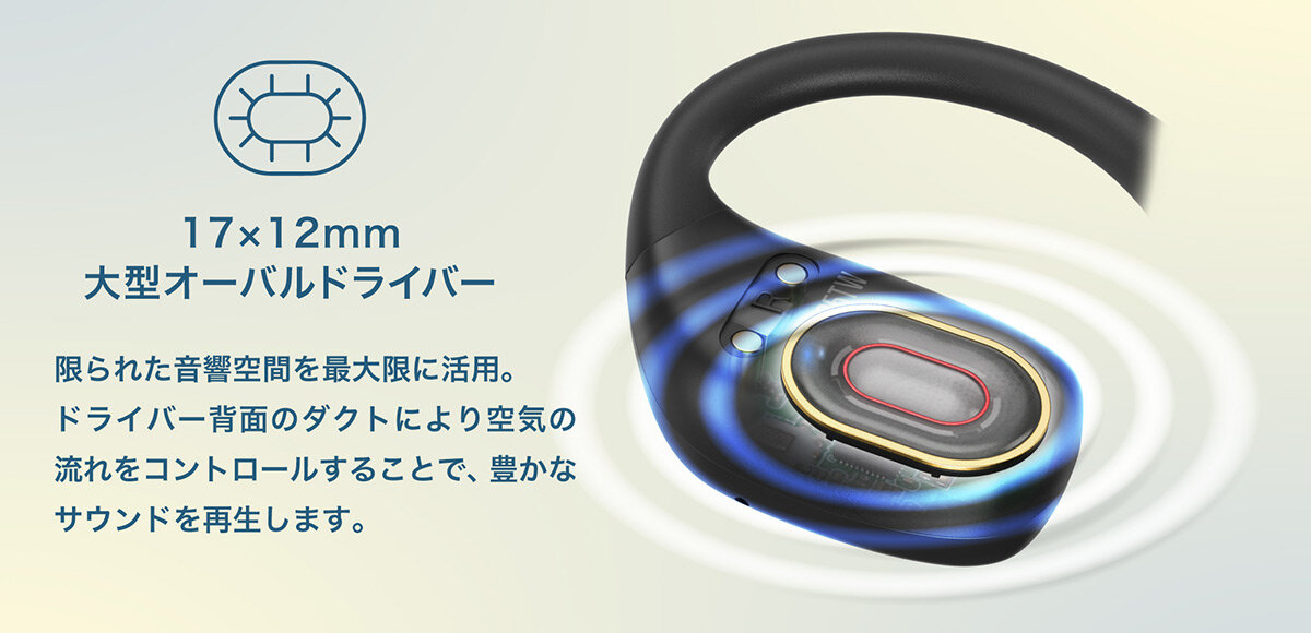 ATH-AC5TW：17&times;12mmの大型ドライバー採用